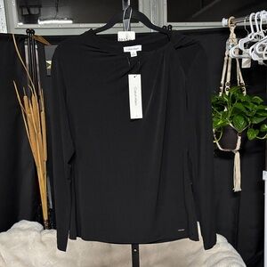 Calvin Klein Women's Elegant Black Long Sleeve Top